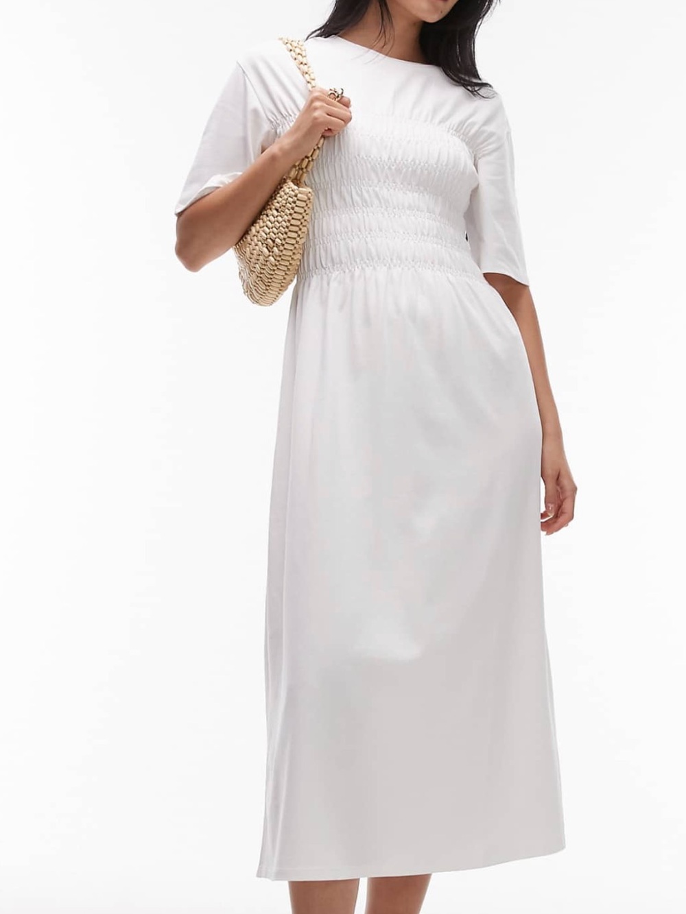 & Other Stories Jersey Midi/Maxi Dress w ruched corset detail